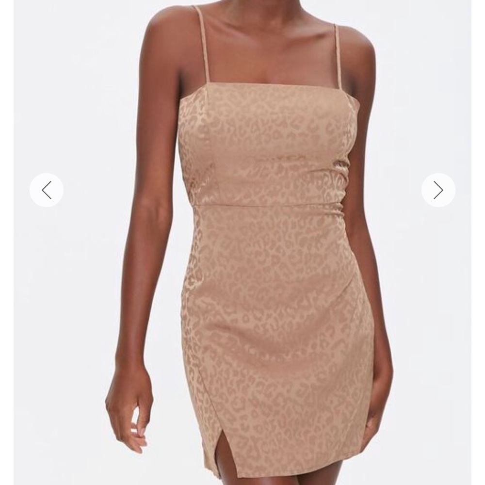 SOLD—Satin Leopard Print Dress
